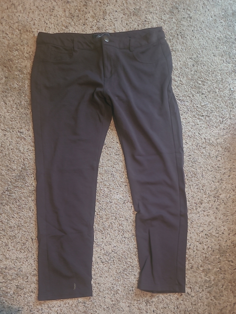 Women's Slim Stretch Pants - Dark Brown